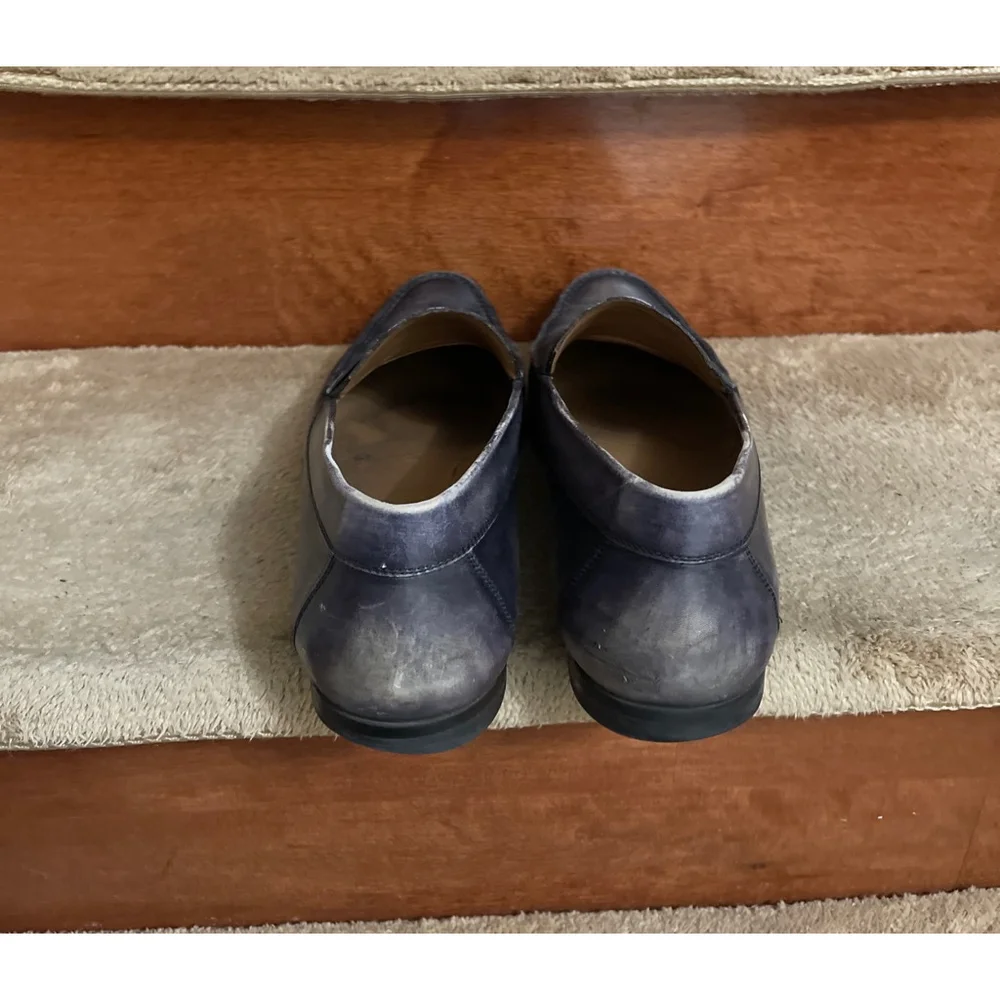 Men's Authentic Berluti Leather Loafers Blue/Gray Size 9.5